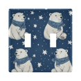 thumbnail image 1 of WOBOGO Cute Polar Bears Pattern 2-hole Switch Plates PC Flame Retardant Plastic Material Glossy Finish Smooth Touch 4.56x4.48x0.27in, 1 of 8