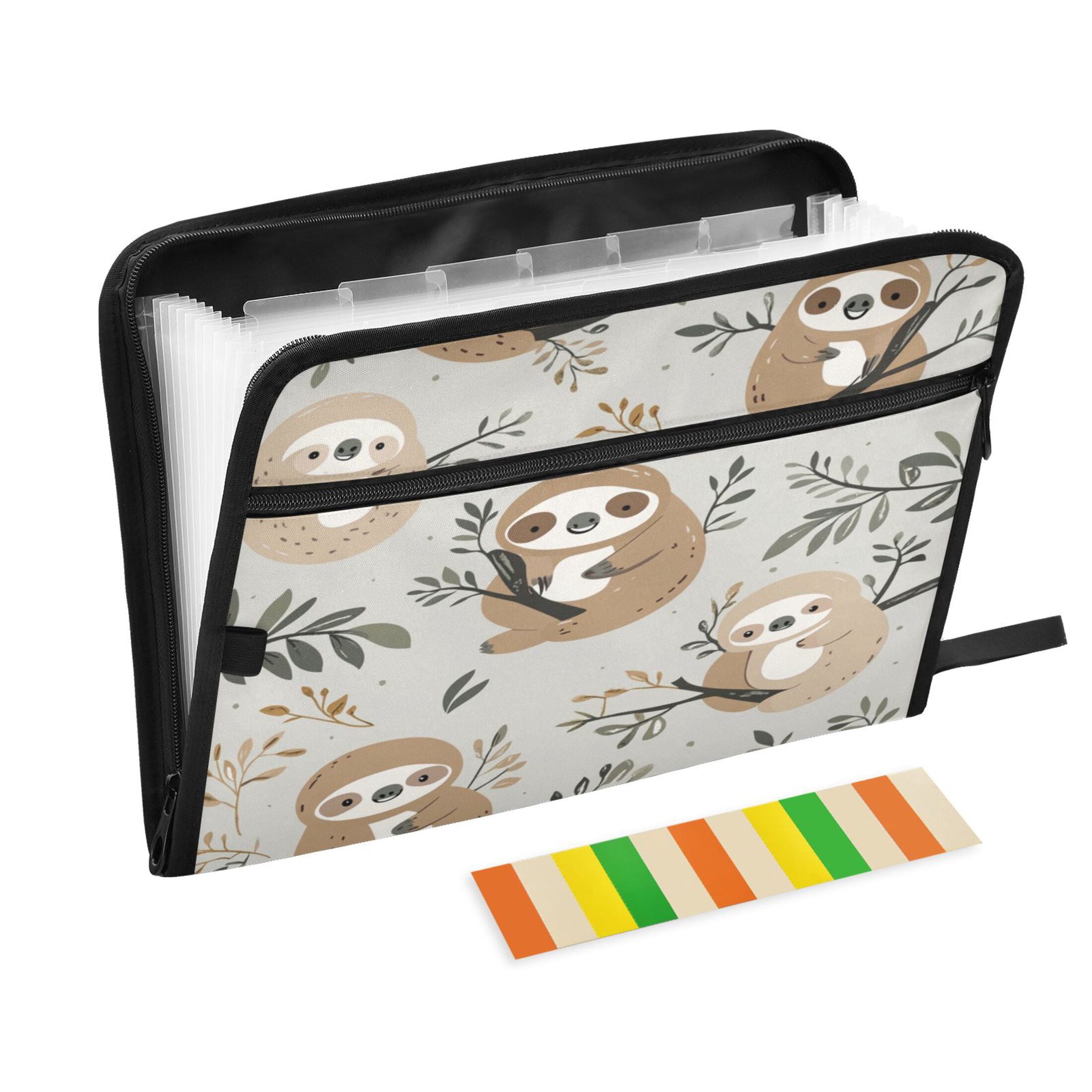 WOBOGO Cute Sloth Pattern with Boho Elements Expanding File Folder ...