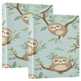 thumbnail image 1 of WOBOGO Cute Sloth Sitting on Tree Pattern File Folders Extra Large Capacity to Hold 200 Sheets of Documents Hard Shell Ring Binder for School Home Office, 1 of 10