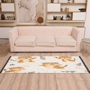 WOBOGO Cute Smile Jumping Tiger Bedside long rug delicate and soft modern indoor area decor non slip carpet for bed room corridor entrance balcony