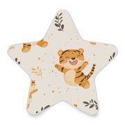 WOBOGO Cute Smile Jumping Tiger LED Star Night Light 0.2 Watt Wall Plug Dusk to Dawn Auto Switch Adjustable Brightness Soft White Light