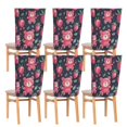 thumbnail image 1 of WOBOGO Cute Strawberry Bear Dining Room Chair Covers 6 Pieces Super Fit Elastic Fiber Removable Washable Protective Cover, 1 of 6