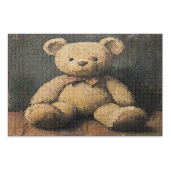 WOBOGO Cute Teddy Bear Doll Jigsaw Puzzle Challenge 500 Piece Jigsaw Suitable for Game Night Finished Size 20.5 x 14.9in