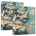 thumbnail image 1 of WOBOGO Cute Three-flowered Cat File Folders Extra Large Capacity to Hold 200 Sheets of Documents Hard Shell Ring Binder for School Home Office, 1 of 10