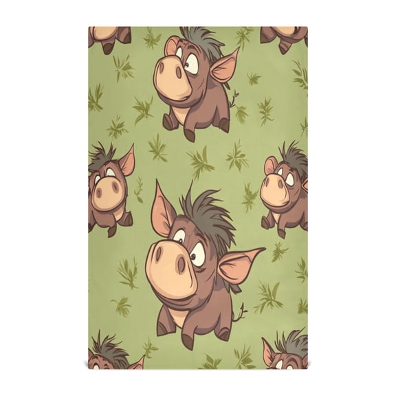 WOBOGO Cute Warthog Kitchen Towel 1 Piece Large Cotton Dishcloth Premium Absorbency Set with Hanging Loop