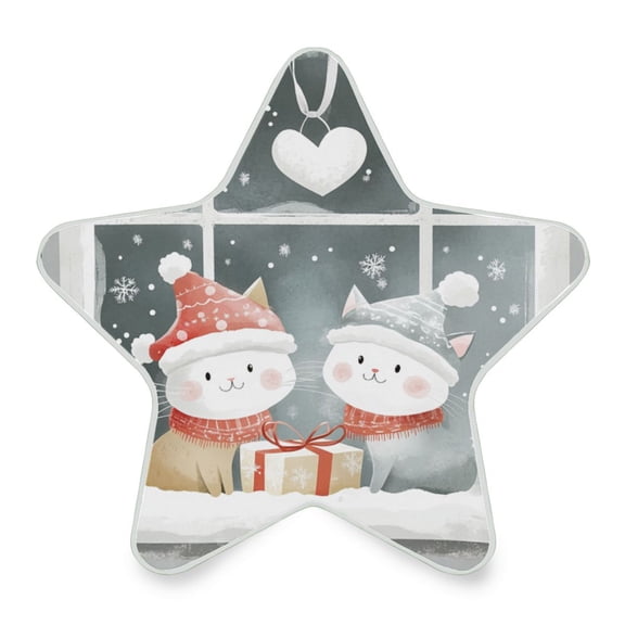 WOBOGO Cute Winter Window Scene LED Star Night Light 0.2 Watt Wall Plug Dusk to Dawn Auto Switch Adjustable Brightness Soft White Light