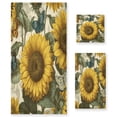thumbnail image 1 of WOBOGO Cyan Butterfly Sunflower Ultra Soft 3 Pack Cotton Towel Set Includes 1 Bath Towel 1 Face Towel and 1 Washcloth for Everyday Use Lightweight and Compact, 1 of 8