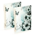 thumbnail image 1 of WOBOGO Cyan Flowers Notebook College Horizontal Grid Paper Ink Spill Resistant Water Resistant Cover 8.3x5.7x0.4in, 1 of 8