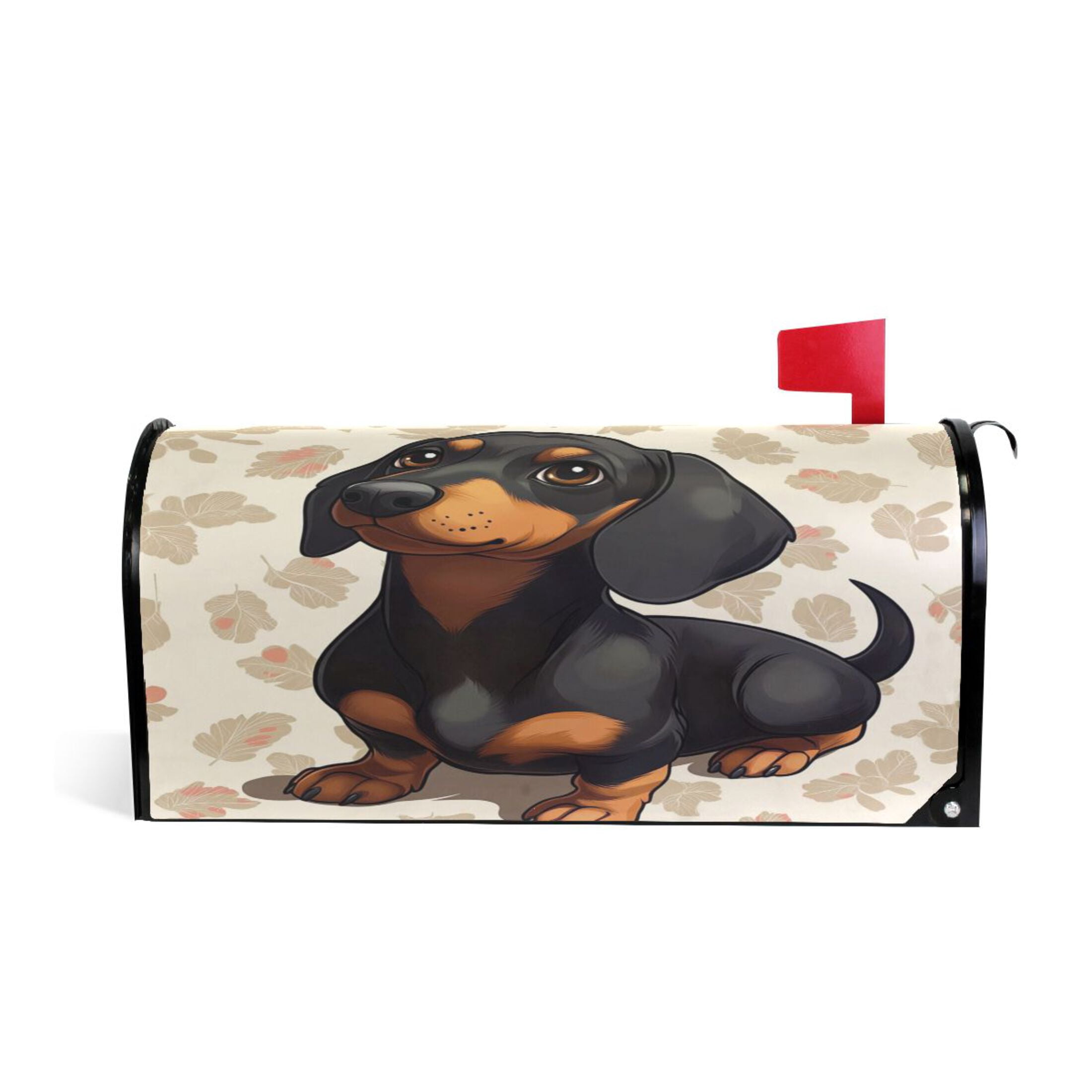 WOBOGO Dachshund Pattern Mailbox Cover Magnetic for Garden Yard Home Decor Standard Size 25.4×20.78in
