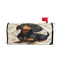 WOBOGO Dachshund Pattern Mailbox Cover Magnetic for Garden Yard Home Decor Standard Size 25.4Ć20.78in