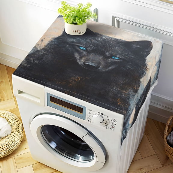 WOBOGO Dark Forest Wolf King Washing Machine Cloth Dryer Refrigerator Top Cover Protective Non-Slip Mat For Kitchen Laundry