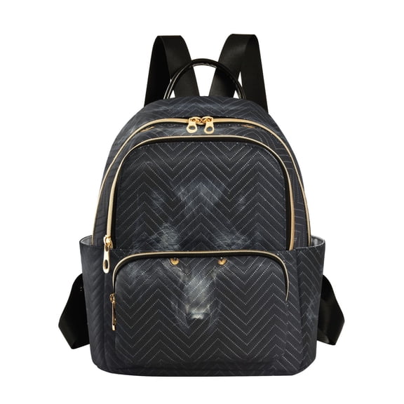 WOBOGO Dark Wolf Face Butterfly Backpack Durable Lightweight Shoulder Bag Built-in Laptop Sleeve and Multiple Utility Compartments