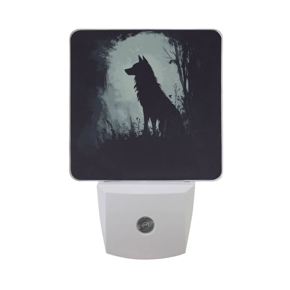 WOBOGO Dark Wolf LED Night Light 2 Pcs Set 0.5 Watt Wall Plug in Dusk to Dawn Automatic Switch Soft White Light