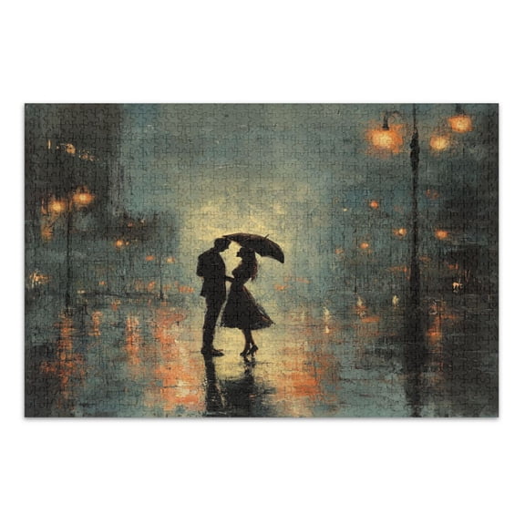 WOBOGO Date Rain Jigsaw Puzzle Challenge 1000 Piece Jigsaw Suitable for Game Night Finished Size 29.5 x 19.7in