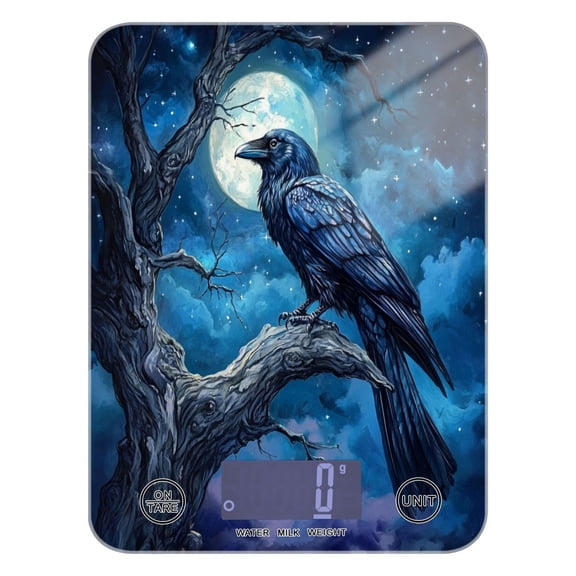 WOBOGO Dead Trees Dark Crows Kitchen Scale Digital Gram and Ounce Weighing for Cooking Baking Ketogenic Diet Meal Prep