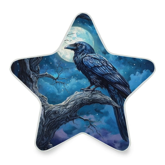 WOBOGO Dead Trees Dark Crows LED Star Night Light 0.2 Watt Wall Plug Dusk to Dawn Auto Switch Adjustable Brightness Soft White Light