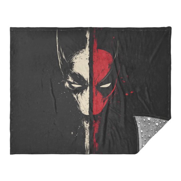 WOBOGO Red and White Mask Facecloth Blanket Fluorescent Effect in The Dark Four Seasons of Comfortable and Soft Skin Friendly Sheet 7055in