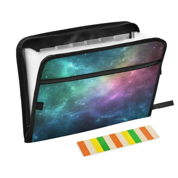 WOBOGO Deep Outer Space Expanding File Folder Letter Size Accordion Filing Organizer 13 Pocket Separate Organ Pocket