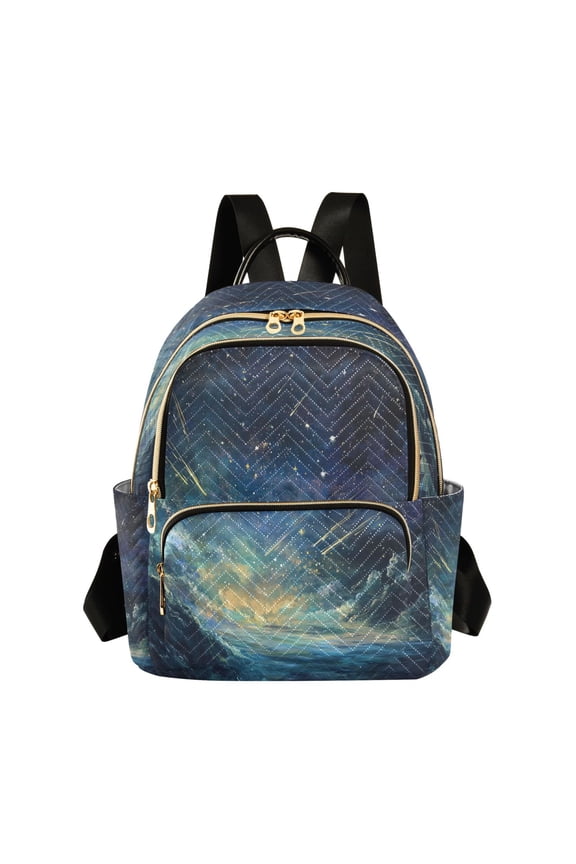 Deep Space Shooting Stars Pattern Butterfly Backpack Durable Lightweight Shoulder Bag Built-in Laptop Sleeve and Multiple Utility Compartments