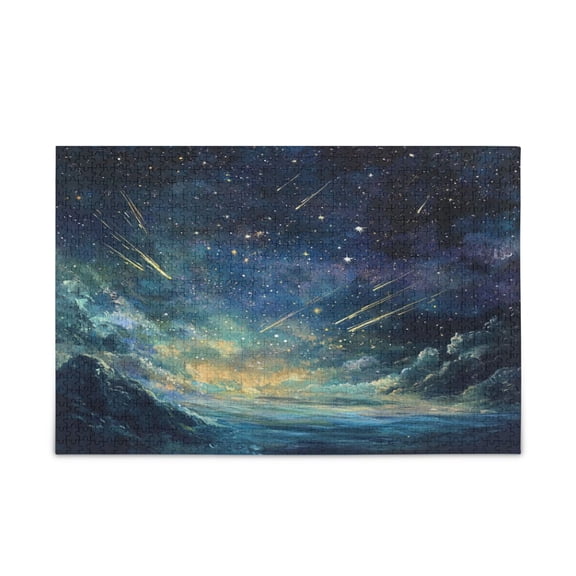 WOBOGO Deep Space Shooting Stars Pattern Puzzle Challenge 500 Piece Jigsaw Suitable for Game Night Finished Size 20.5 x 14.9in