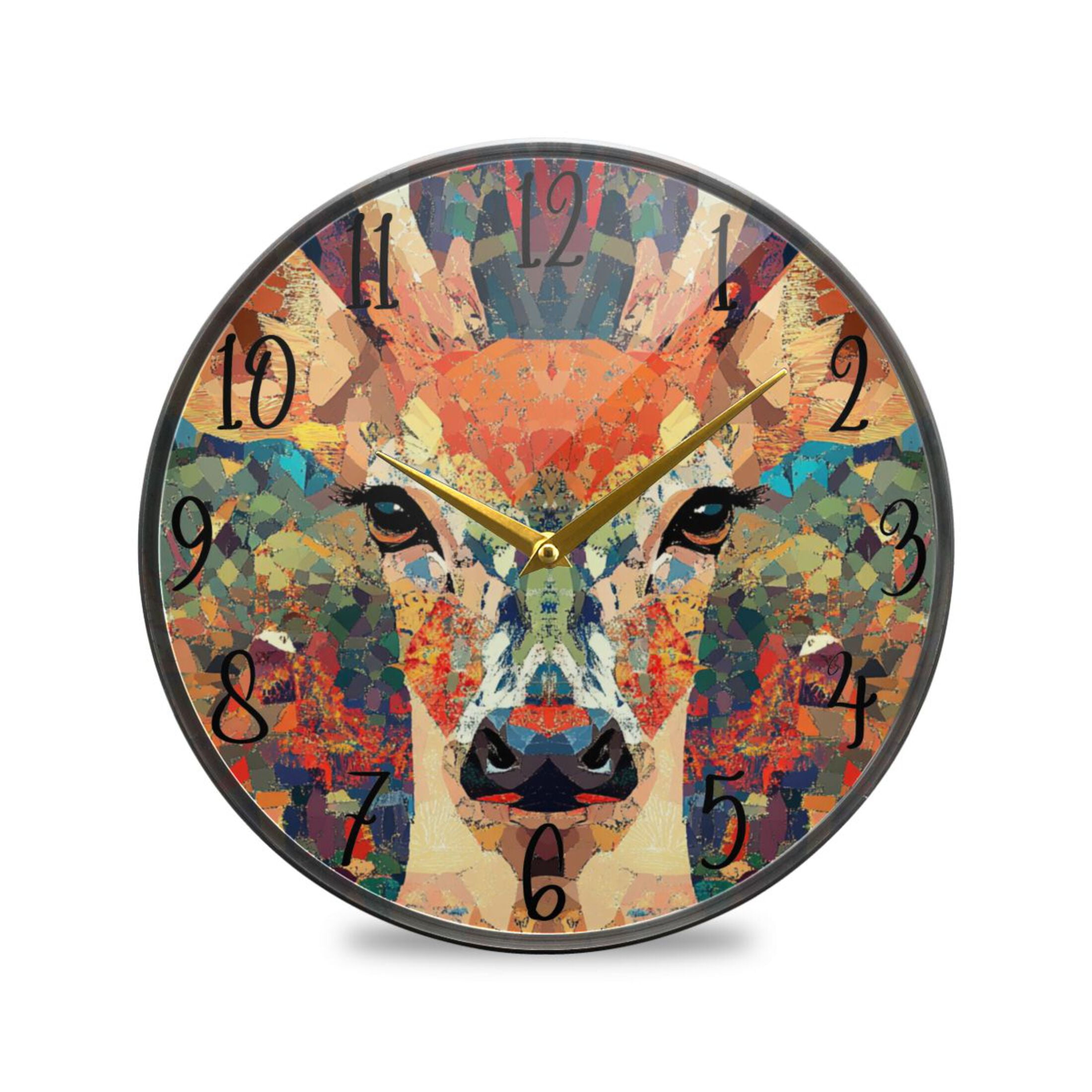 WOBOGO Deer Muzzle Acrylic Wall Clock Battery Operated 11.9in Silent No ...