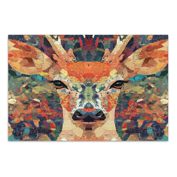 WOBOGO Deer Muzzle Jigsaw Puzzle Challenge 500 Piece Jigsaw Suitable for Game Night Finished Size 20.5 x 14.9in