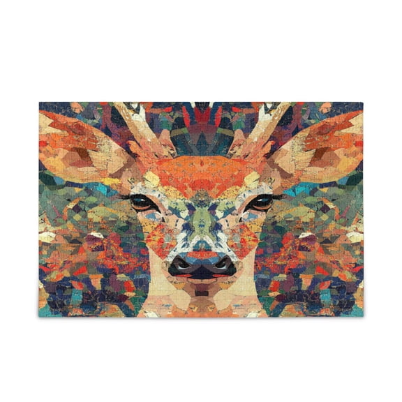 WOBOGO Deer Muzzle Puzzle Challenge 500 Piece Jigsaw Suitable for Game Night Finished Size 20.5 x 14.9in