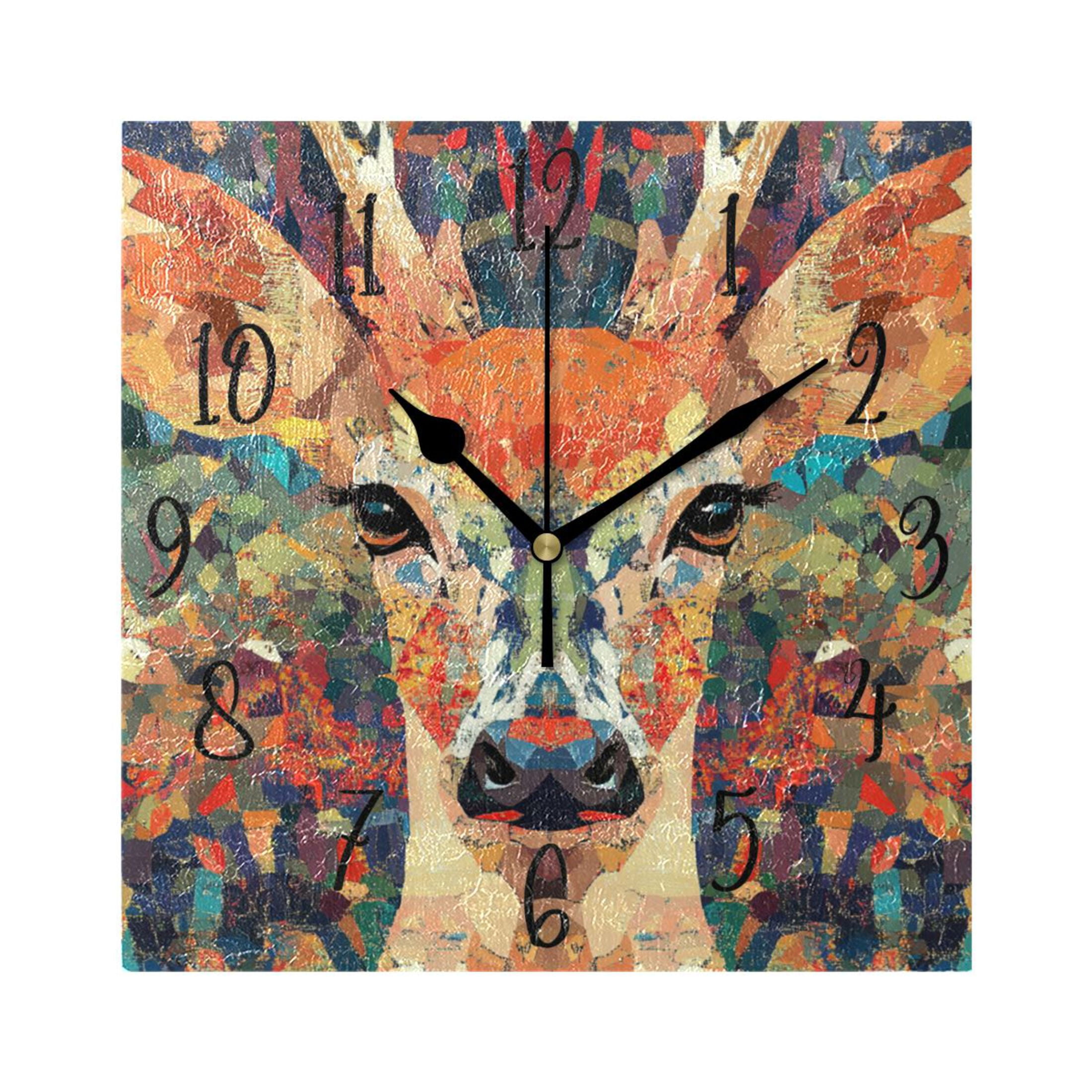 WOBOGO Deer Muzzle Wall Clock 7.78 Inch Battery Operated Silent Unit ...