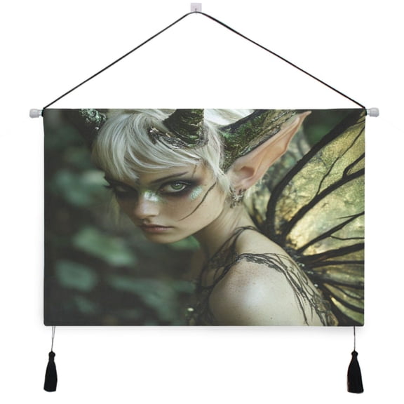 WOBOGO Demon Tinkerbell Elf Living Room Canvas Wall Art Bedroom Study Framed Canvas Print Artwork Home Office Decorations 24.516.7in