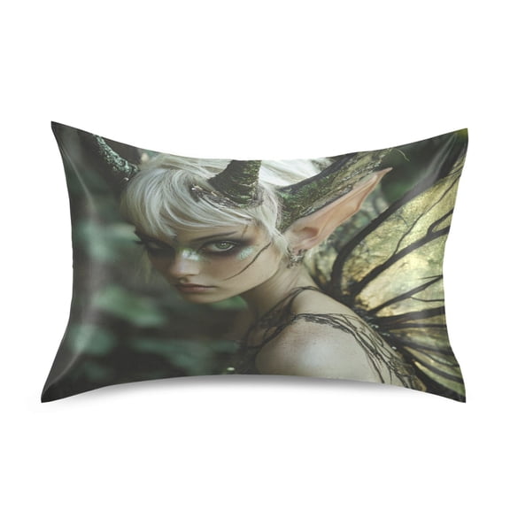 WOBOGO Demon Tinkerbell Elf Satin Pillowcase Soft Smooth Envelope Design Comfortable Bedding Essentials 20×26in