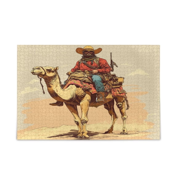 WOBOGO Desert Adventure Hunter Puzzle Challenge 500 Piece Jigsaw Suitable for Game Night Finished Size 20.5 x 14.9in