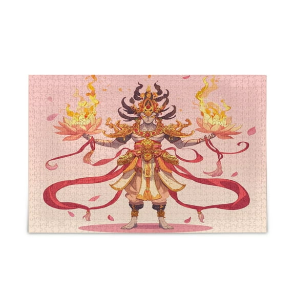 WOBOGO Devil King Nezha Puzzle Challenge 500 Piece Jigsaw Suitable for Game Night Finished Size 20.5 x 14.9in
