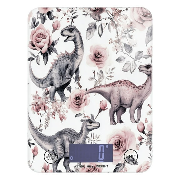WOBOGO Dinosaur Rose Chart Kitchen Scale Digital Gram and Ounce Weighing for Cooking Baking Ketogenic Diet Meal Prep