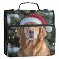 thumbnail image 1 of WOBOGO Dog Wearing A Santa Hat Ring Binder Bag 1.5in Folder Organizer with Shoulder Strap for 13Inch Laptop and 500 Sheets of Paper, 1 of 8