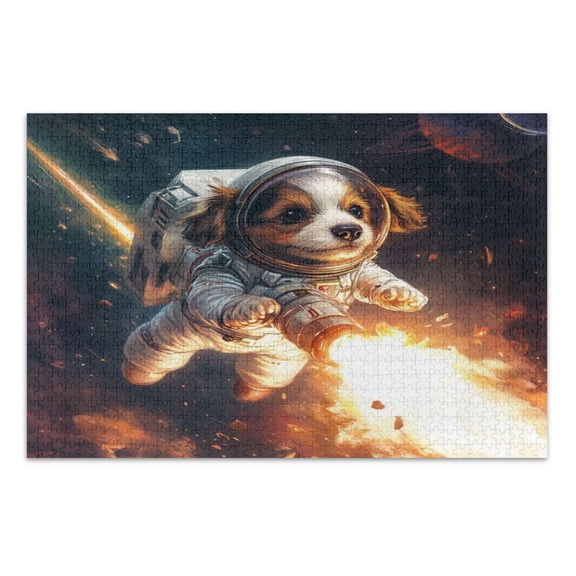 WOBOGO Dogs From Outer Space Jigsaw Puzzle Challenge 500 Piece Jigsaw Suitable for Game Night Finished Size 20.5 x 14.9in