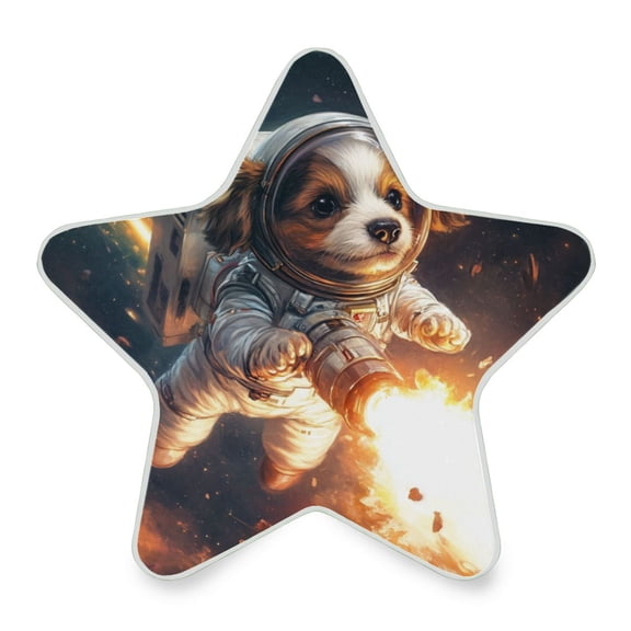 WOBOGO Dogs From Outer Space LED Star Night Light 0.2 Watt Wall Plug Dusk to Dawn Auto Switch Adjustable Brightness Soft White Light