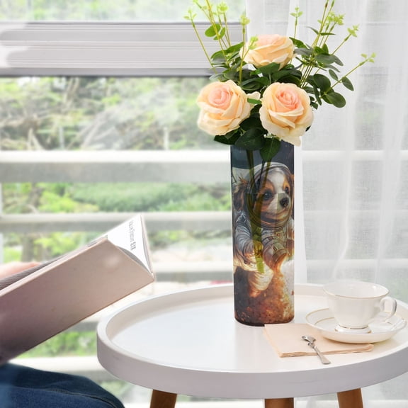 WOBOGO Dogs From Outer Space Plastic Vase Home or Wedding Decoration Centerpiece Unbreakable 11.83.9in