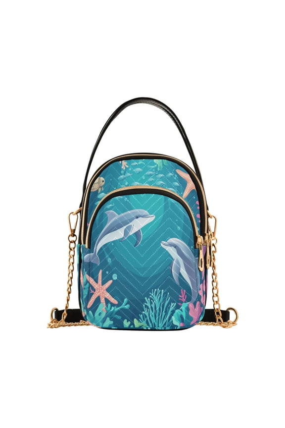 Dolphin Playful Picture Ladies Chain Shoulder Bag Fashion Designer Handbag Versatile Classic Style