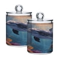 thumbnail image 1 of WOBOGO Dolphin Transparent Plastic Jar 2pcs Cotton Swabs Balls Pads Floss Stick Dispenser Bathroom Vanity Storage Organizer, 1 of 7