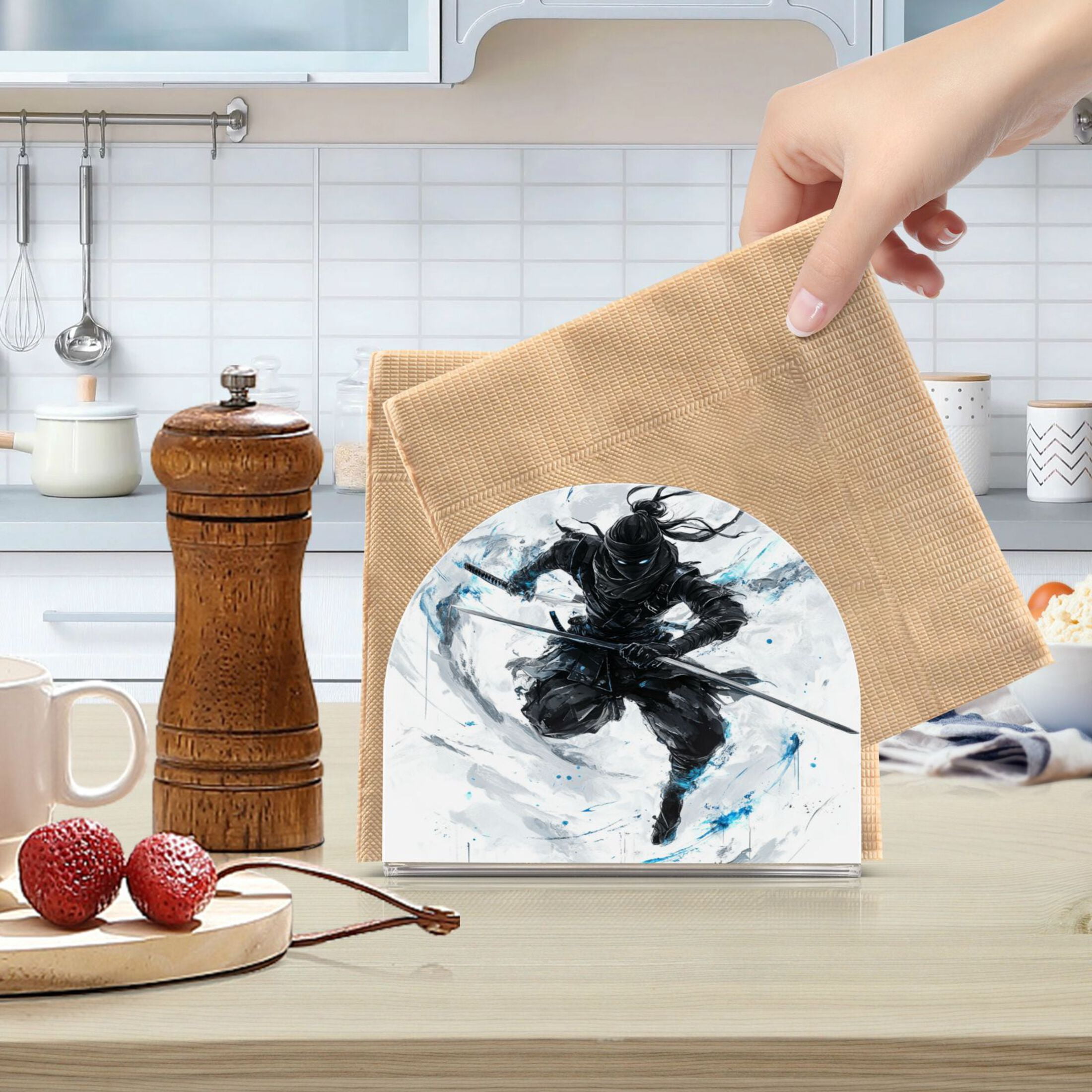 WOBOGO Doubl Sword Ninja Clear Acrylic Napkin Holder Kitchen Tissue ...