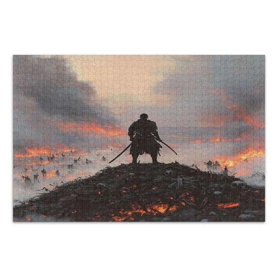 WOBOGO Double Edged Swordsman Jigsaw Puzzle Challenge 500 Piece Jigsaw Suitable for Game Night Finished Size 20.5 x 14.9in