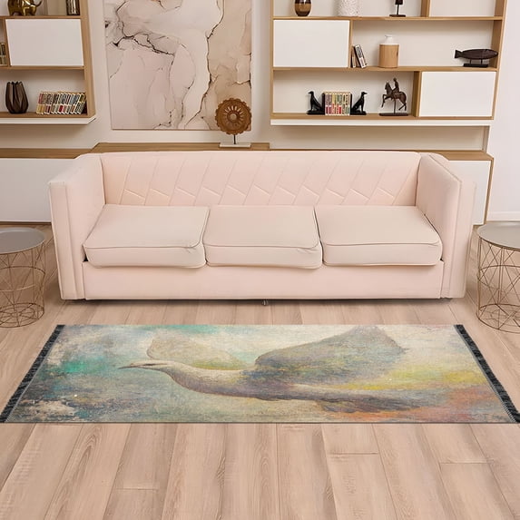 WOBOGO Dove Of Peace Bedside long rug delicate and soft modern indoor area decor non slip carpet for bed room corridor entrance balcony