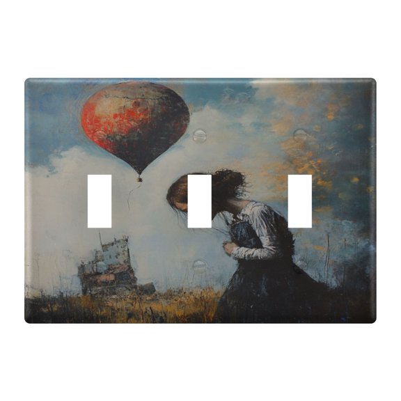 WOBOGO Down and Out Lass 3-hole Switch Plates PC Flame Retardant Plastic Material Glossy Finish Smooth Touch 6.37x4.48x0.27in