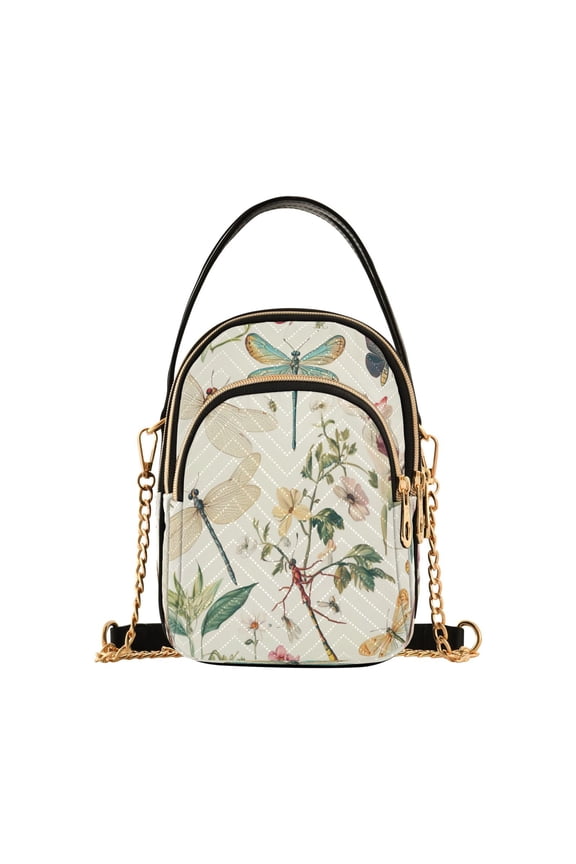 Dragonfly Print Painting Ladies Chain Shoulder Bag Fashion Designer Handbag Versatile Classic Style