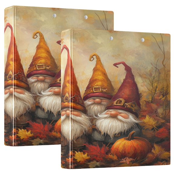 WOBOGO Dwarf Pumpkin Figures File Folders Extra Large Capacity to Hold 200 Sheets of Documents Hard Shell Ring Binder for School Home Office