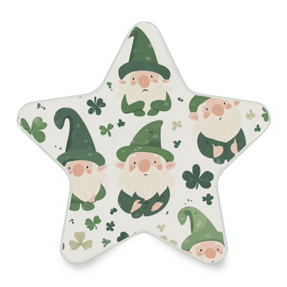 WOBOGO Dwarf in Green Hat Pattern LED Star Night Light 0.2 Watt Wall Plug Dusk to Dawn Auto Switch Adjustable Brightness Soft White Light