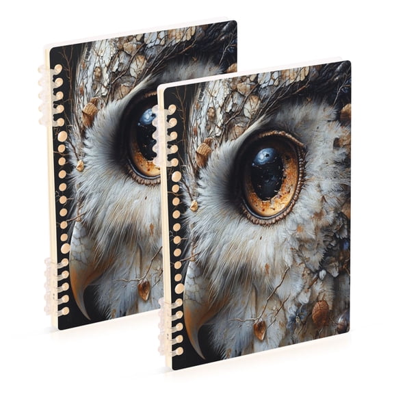 WOBOGO Eagle's Head Notebook College Horizontal Grid Paper Ink Spill Resistant Water Resistant Cover 8.3x5.7x0.4in