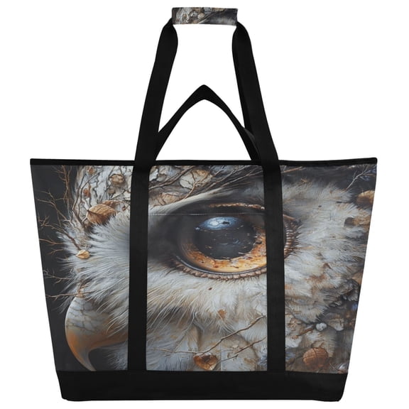 WOBOGO Eagle's Head Tote Cooler Bag Fold Flat Insulated Shopping Bag With Zipper For Work Picnic Beach Use 186.724in
