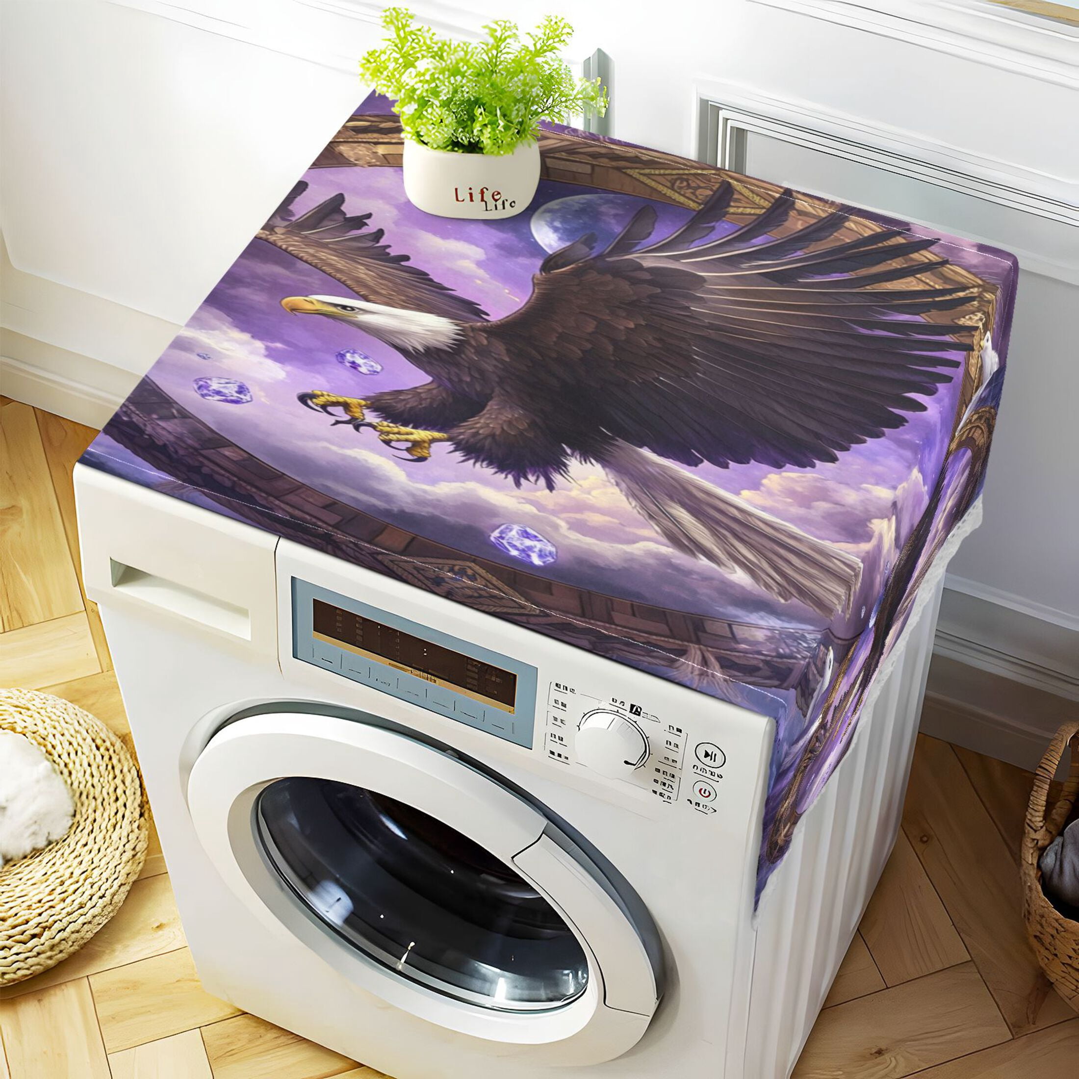 WOBOGO Eagleflying in The Sky Washing Machine Cloth Dryer Refrigerator Top Cover Protective Non-Slip Mat For Kitchen Laundry