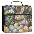 thumbnail image 1 of WOBOGO Easter Gray Bunny Ring Binder Bag 1.5in Folder Organizer with Shoulder Strap for 13Inch Laptop and 500 Sheets of Paper, 1 of 8